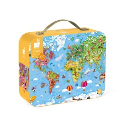 Гигантски пъзел в куфар - Карта на света 