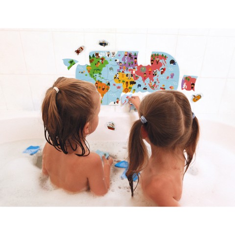 Карта-пъзел на света за баня